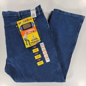 NEW Wrangler Cowboy Cut Original Fit Active Flex Jeans Men's 46x30 Stonewash NWT